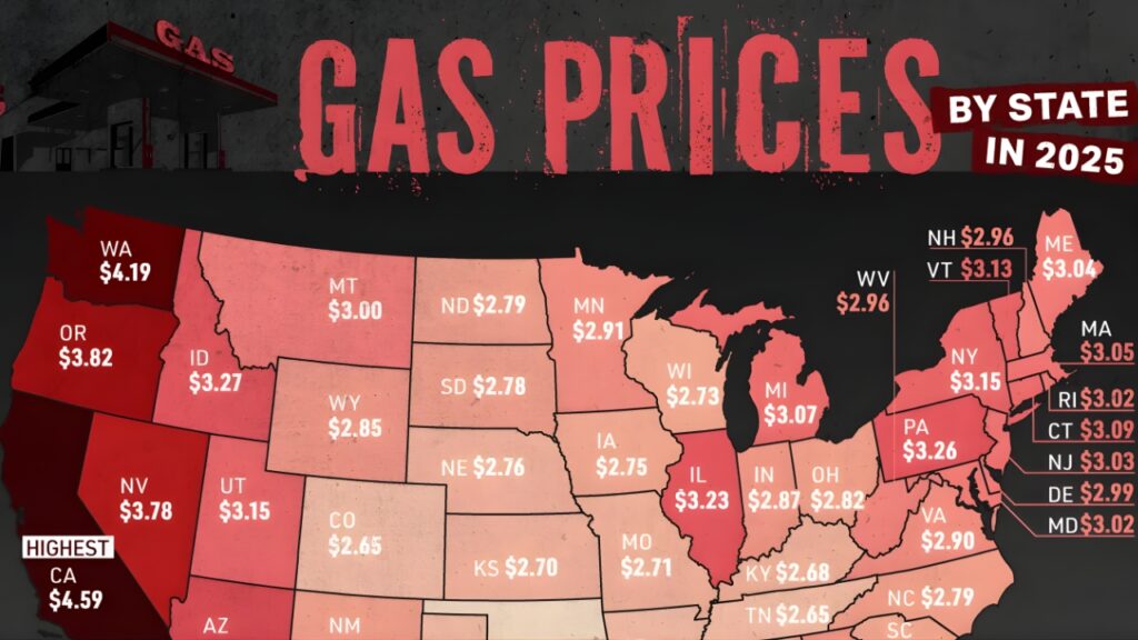 New Gas Prices by U.S. State in 2025